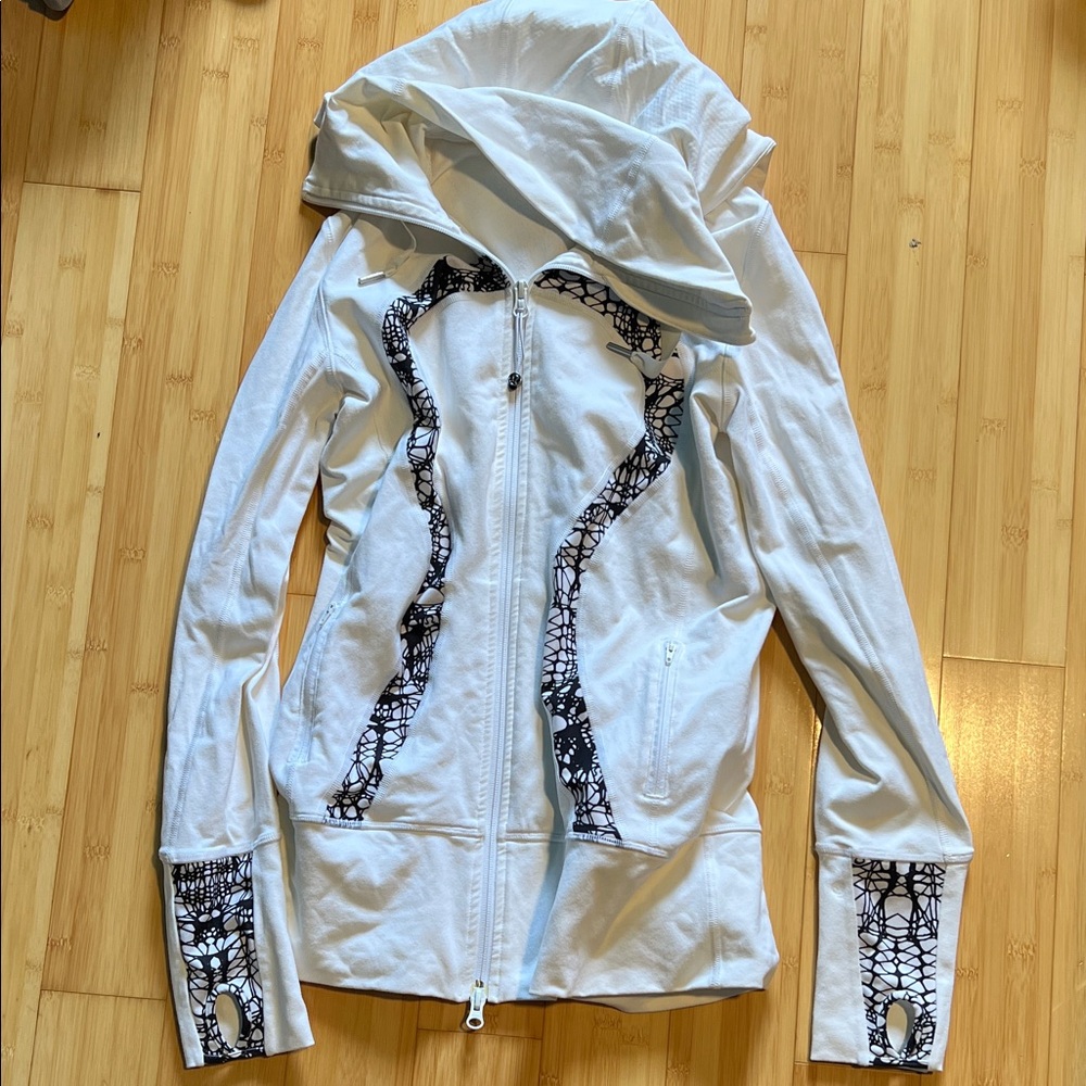 Lululemon Athletica White Zip jacket with hood